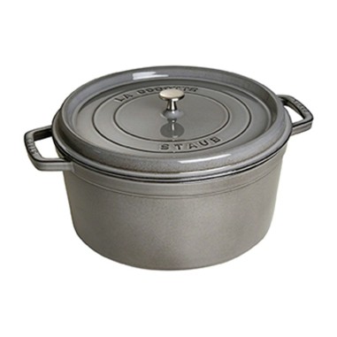 Staub cocotte tonda 34 cm grigio