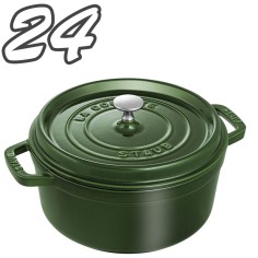 Staub cocotte tonda 24 cm Verde - Outlet