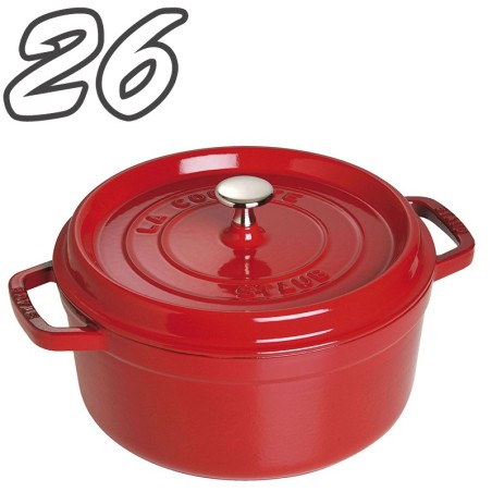Staub cocotte rosso ciliegio tonda 26 cm - Outlet