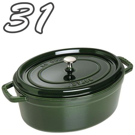 Staub cocotte ovale 31 cm Verde - Outlet