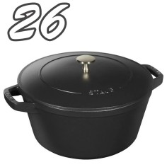 Staub cocotte tonda Impilabile 26 cm Nero - Outlet