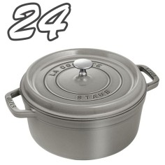Staub cocotte tonda 24 cm Grigio - Outlet