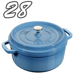 Staub cocotte tonda 28 cm Ice Blu - Outlet