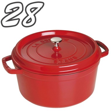 Staub cocotte tonda 28 cm Rosso Ciliegio - Outlet