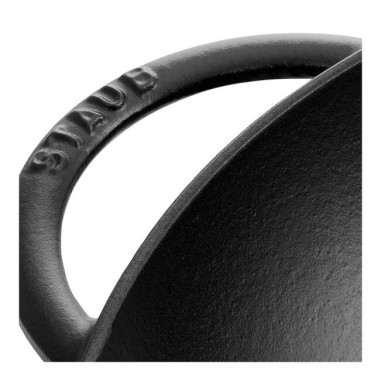 Wok in Ghisa Staub 37 cm nero con Coperchio | Wok Grande Induzione