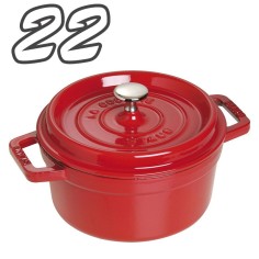 Staub cocotte tonda 22 cm Rosso Ciliegio - Outlet