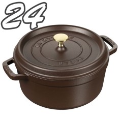 Staub cocotte tonda 24 cm Cioccolato - Outlet