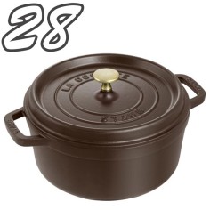 Staub cocotte tonda 28 cm Cioccolato - Outlet