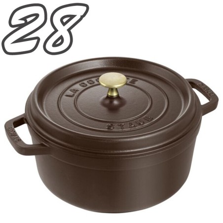 Staub cocotte tonda 28 cm Cioccolato - Outlet