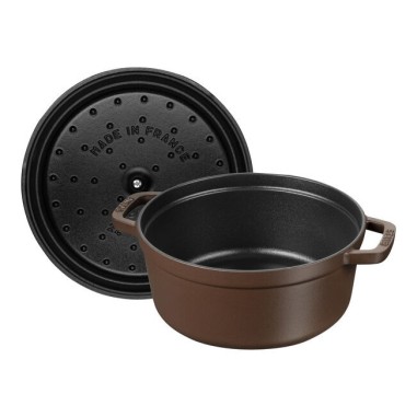 Staub cocotte tonda 28 cm Cioccolato - Outlet