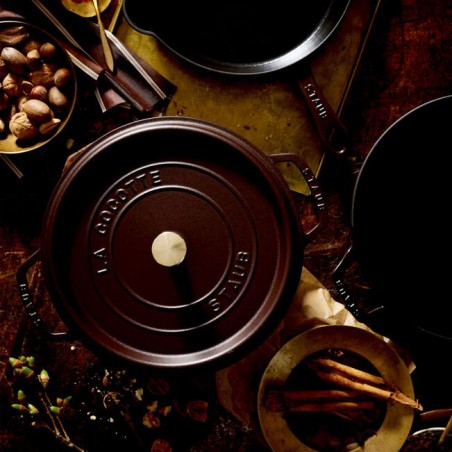 Staub cocotte tonda 28 cm Cioccolato - Outlet