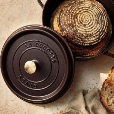 Staub cocotte tonda 28 cm Cioccolato - Outlet