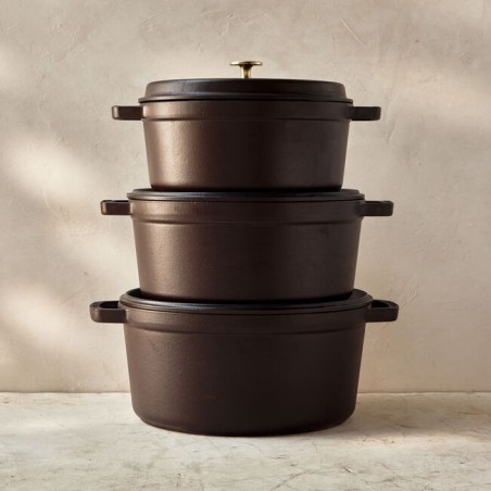 Staub cocotte tonda 28 cm Cioccolato - Outlet