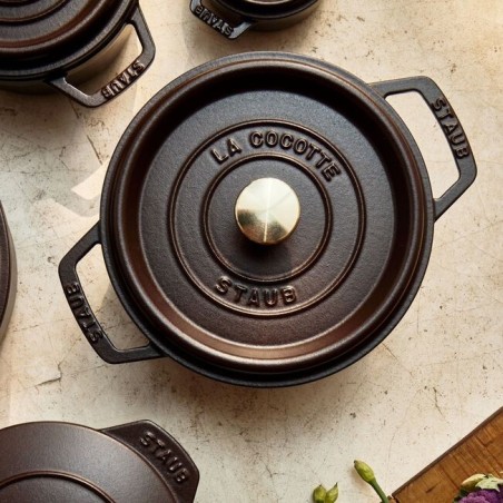 Staub cocotte tonda 28 cm Cioccolato - Outlet