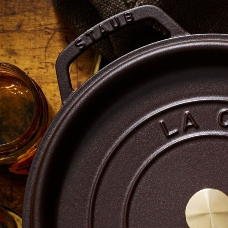 Staub cocotte tonda 28 cm Cioccolato - Outlet