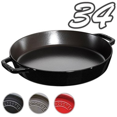 Staub Paellera Grill 34 cm Nero in Ghisa Smaltata | Padella Paella Induzione