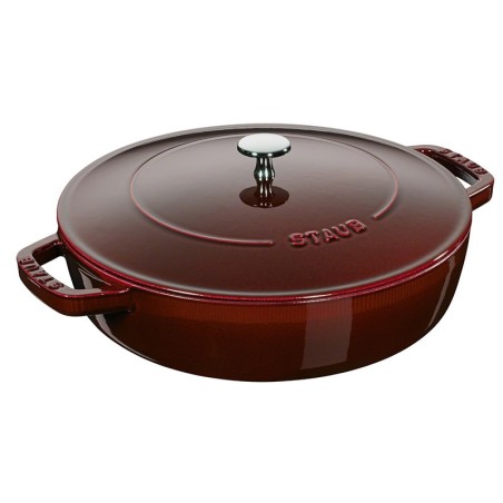 Tegame Chistera 28 cm in Ghisa Smaltata Rosso Granato | Staub