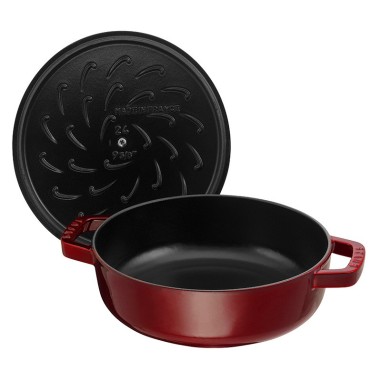 Tegame Chistera 28 cm in Ghisa Smaltata Rosso Granato | Staub