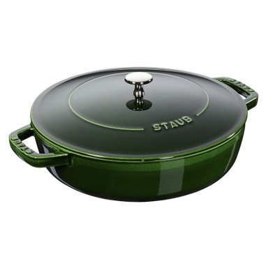 Tegame Chistera 28 cm in Ghisa Smaltata Verde Inglese | Staub